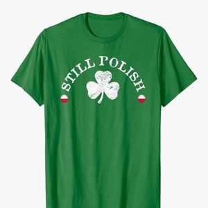 Green Shamrock Graphic Tee Still Polish